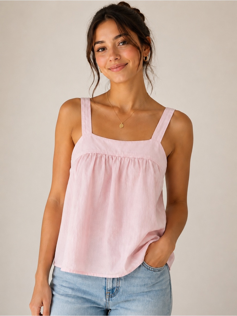 XIRENA Zoe Light Pink Babydoll Tank Top